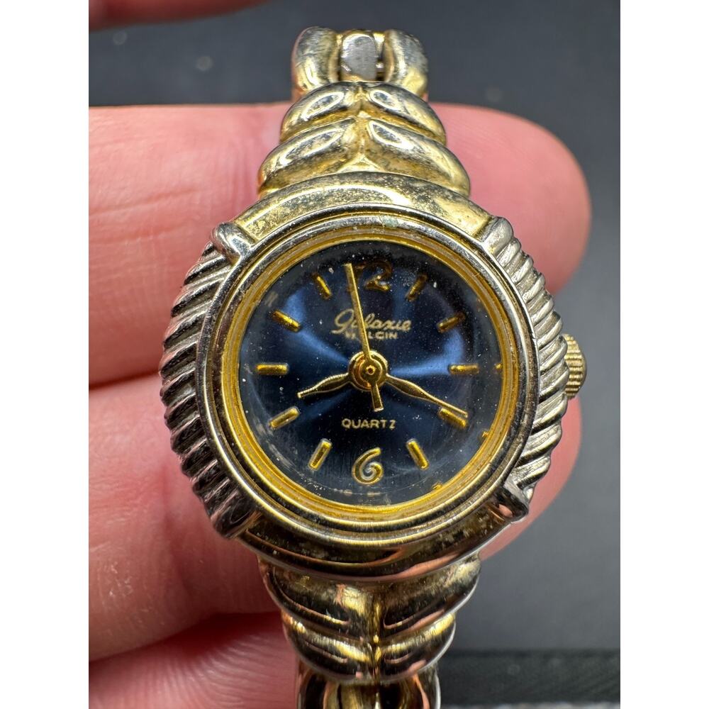 ELGIN Galaxie Two-Tone Classic Blue Dial Dress Bracelet Women's Watch W1259